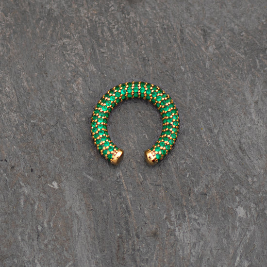 Green & Gold Thread Ear Cuff