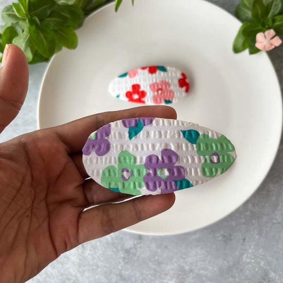 Floral AOP Hair Clip Set