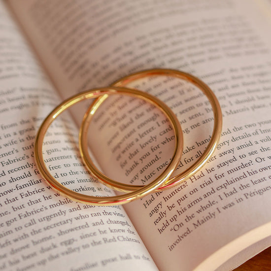 Shiny Gold Rounded Circle Bangle