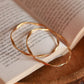 Wavy shiny Bangle ( set of 2 Bangles )  Gold