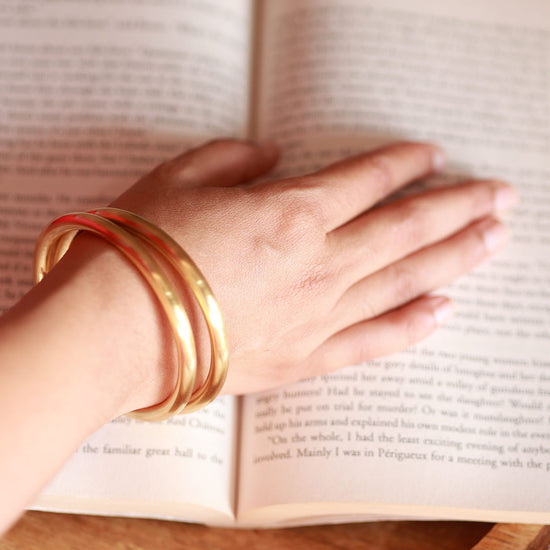 Thick Matt Rounded Circle Bangle ( Tarnish free and water resistant)