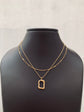 Hollow Rectangle Double Layer necklace