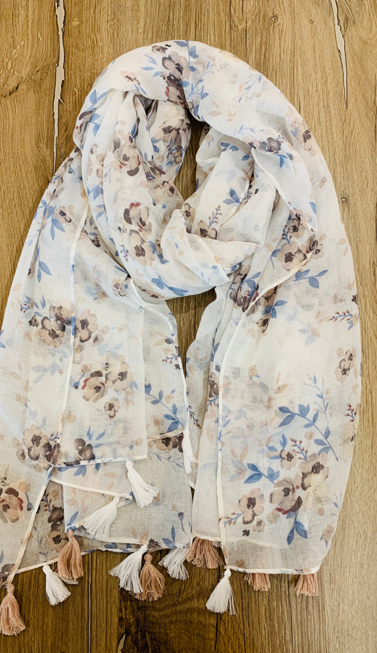 Brown floral scarf/ stole