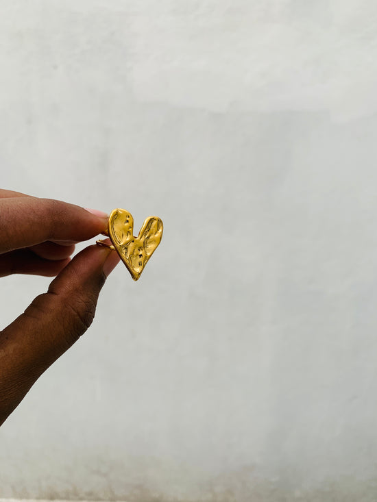 Hammered Heart Ring