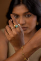 Green and white bar Ring