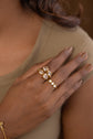 Green and white bar Ring