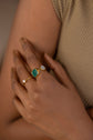 Green and white bar Ring