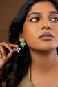Green Petal Flower Earring