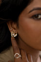 Open Heart Studded Pearl Earring