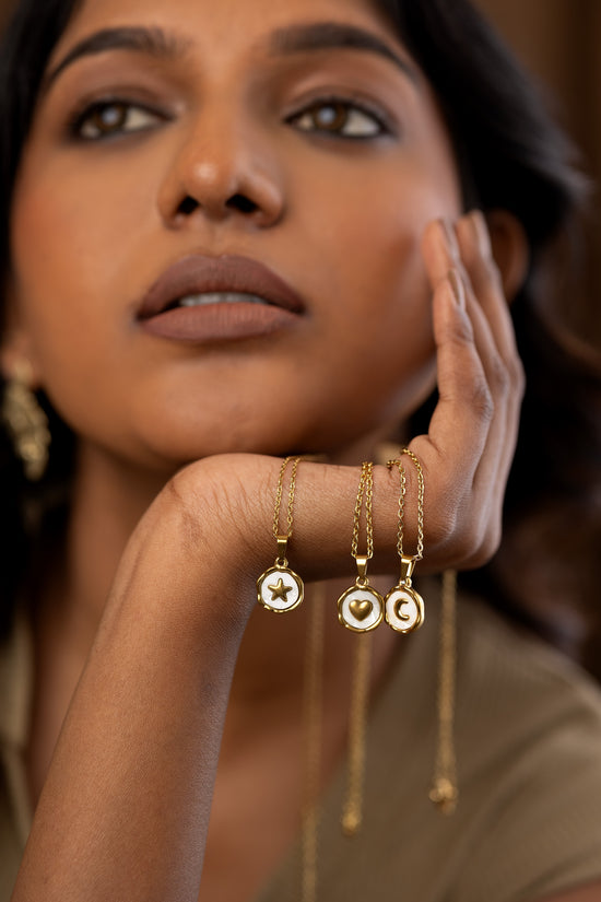 Enamel White Heart Necklace