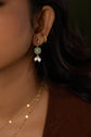 Green Bead pearl Drop Earring