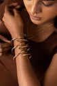 Boho Chic Stackable Bracelet/ Cuff -  Gold coated (For Medium Size hand )