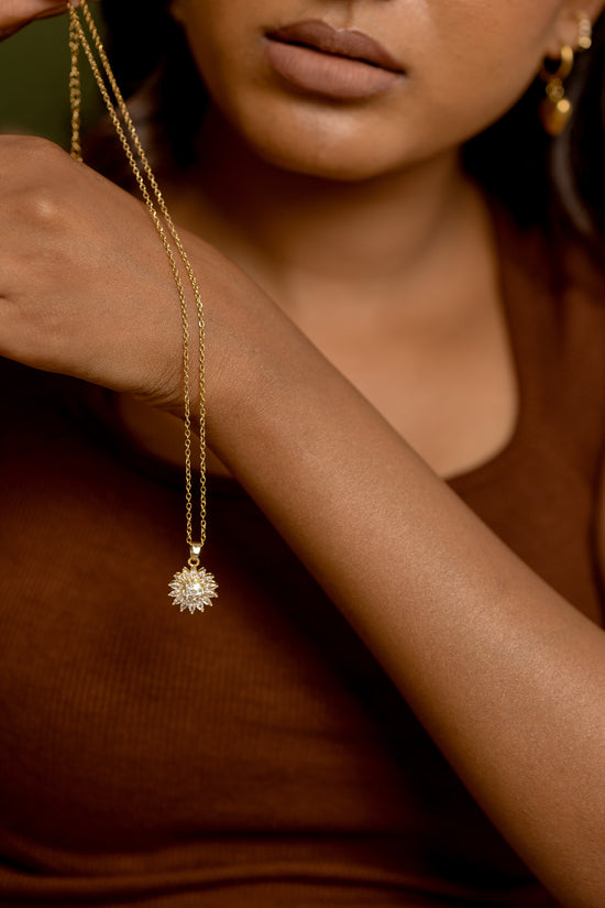 Sunflower Pendant Necklace
