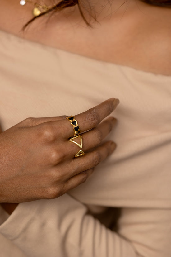 Duo Triangle Gold Ring