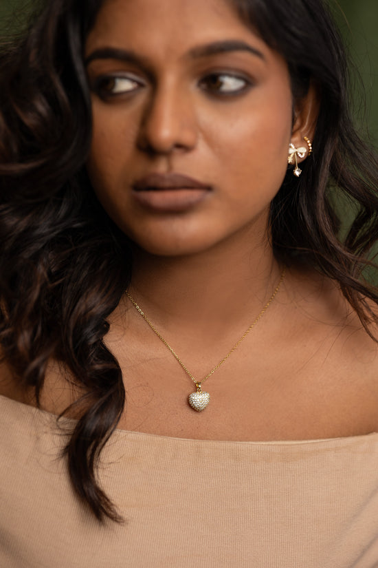 Studded Whole Heart Necklace