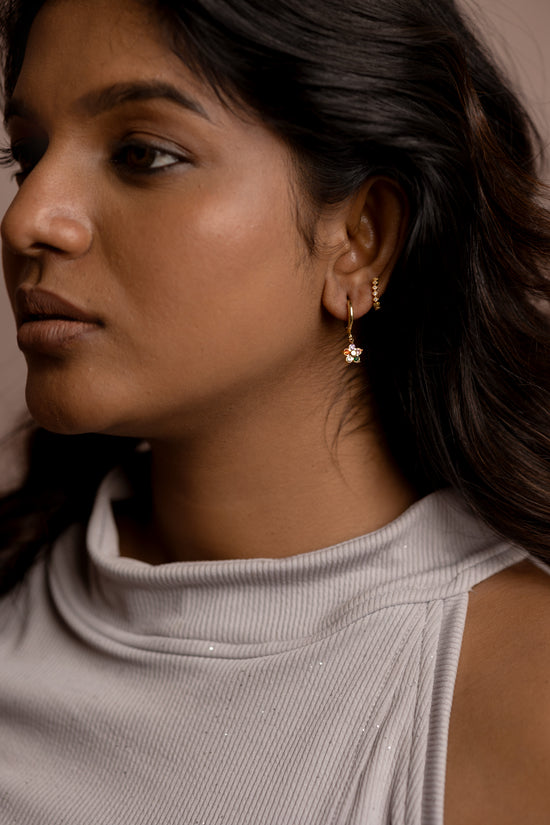 Multicolor Nachathra Hoop Earring