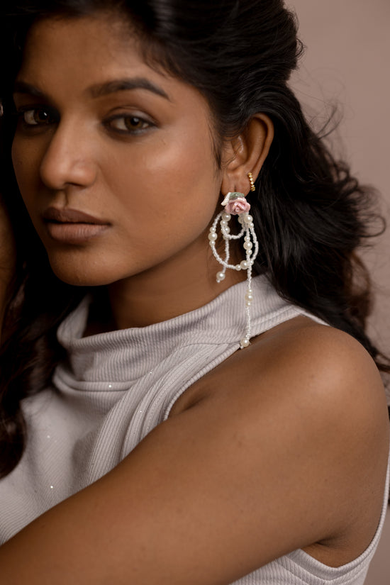 Pearl and Rose Earring