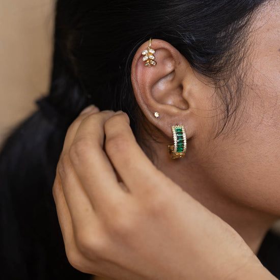 Green zircon Small Hoops