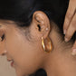 Twisted Elongated Drop Hoop Earrings