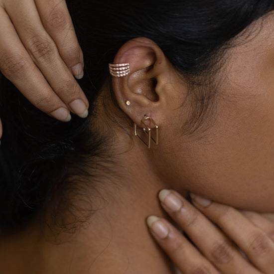 Multilined Studded Earcuff