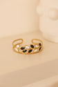 Leaves Black and White Enamel Bracelet