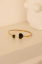 Heart Flexible Black  and Gold enamel bracelet