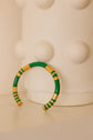 Green Enamel Gold Tube Bracelet