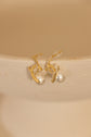 Crossed C Pearl Drop Earring