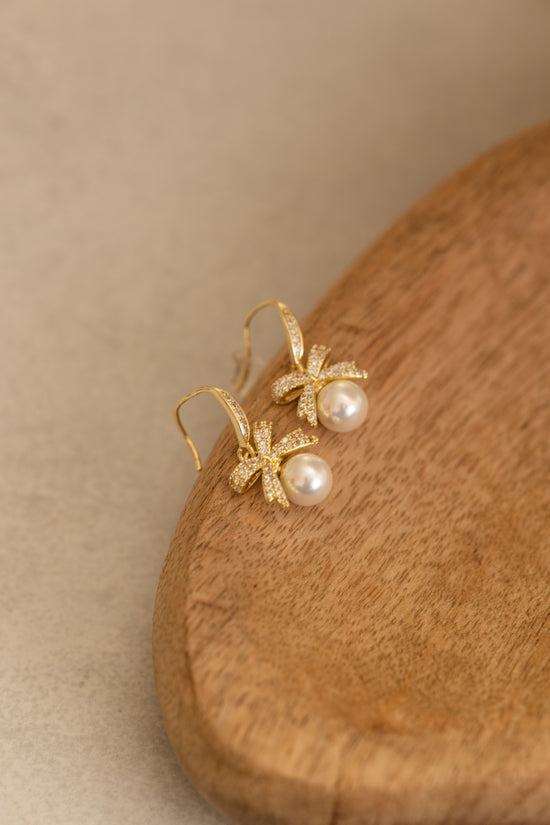 Studded Bow Hook Earring