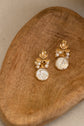 Mauve Pearl and Gold Branch Earring