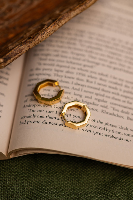 Small Hexagon Smooth Earring