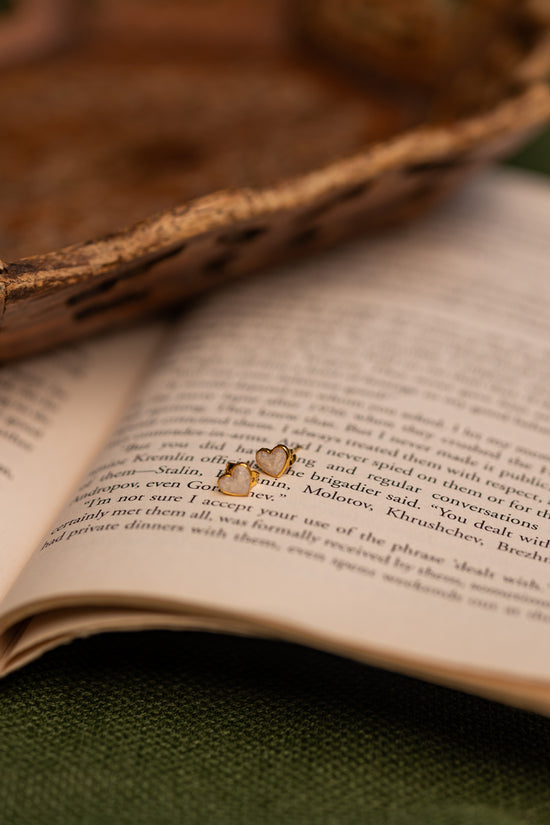 Small Heart Enamel Earring