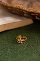 White Flower 3 Line Ring