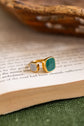 Green and white bar Ring