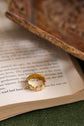 Heart Row White Finger Ring