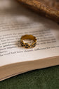Row of Crossed Wave Ring Black