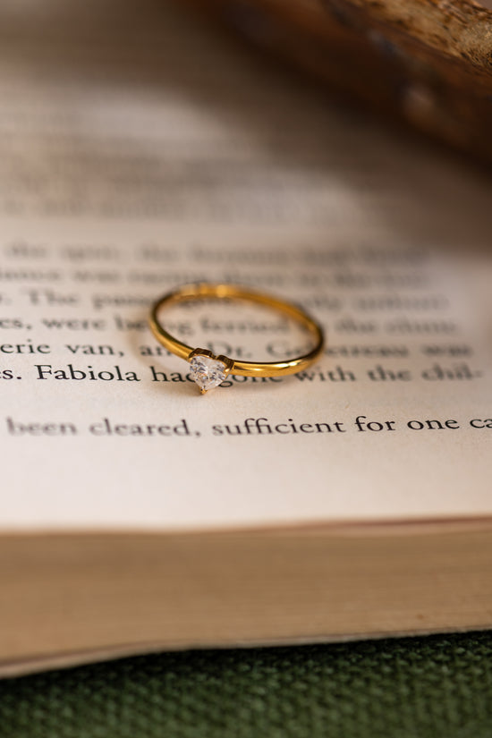 Solitaire Heart Ring