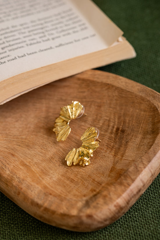 Hammered Curved Earring