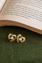 Open Heart Studded Pearl Earring