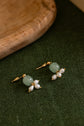 Green Bead pearl Drop Earring