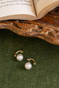 Curved C pearl Stud Earring