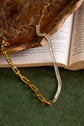 Rectangle Zircon and Link Chain Necklace