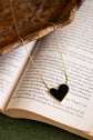 Heart Black Enamel Necklace