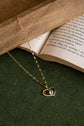 Hollow Heart and Stone Necklace