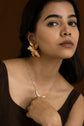 Large Floral Rosegold Earrings