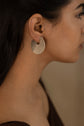 Large Cuffed Hoop Earring Silver tone