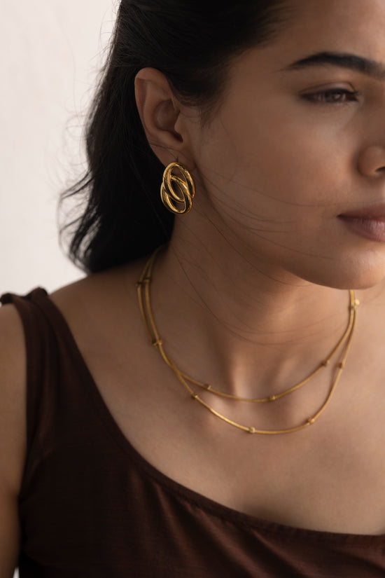 Interconnected Oval Earring