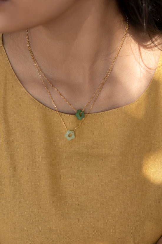 Drak Green Flower  Necklace
