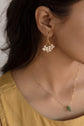 3 Flower Pearl Hook Earring