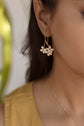 3 Flower Pearl Hook Earring
